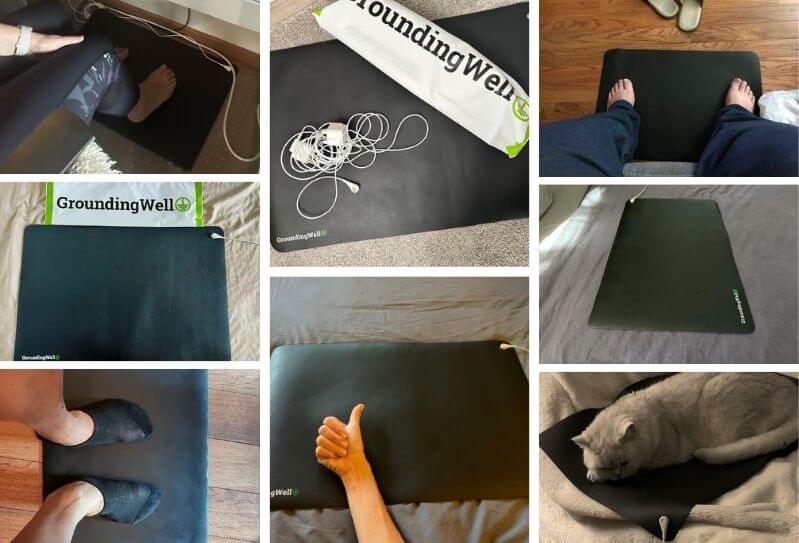 Clientes satisfeitos usando o Tapete TerraVital